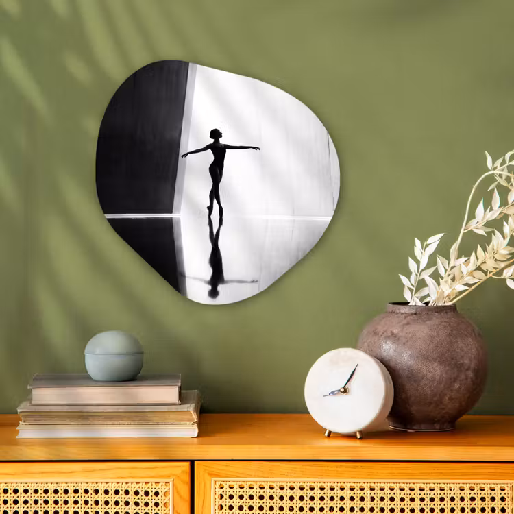 Organisch schilderij - Forex - Danser - Silhouette - Kunst - Modern - Zwart-wit — 2