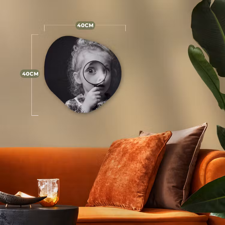 Organisch schilderij - Forex - Kind - Vergrootglas - Portret - Zwart-wit — 4
