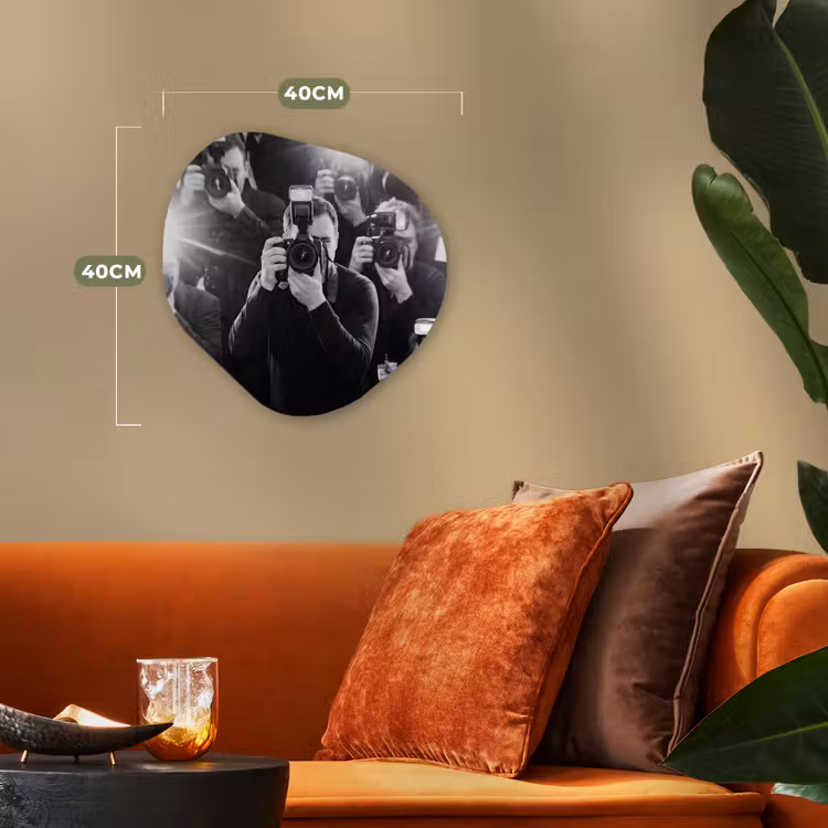 Organisch schilderij - Forex - Mensen - Camera - Flitslicht - Zwart-wit - Media — 4