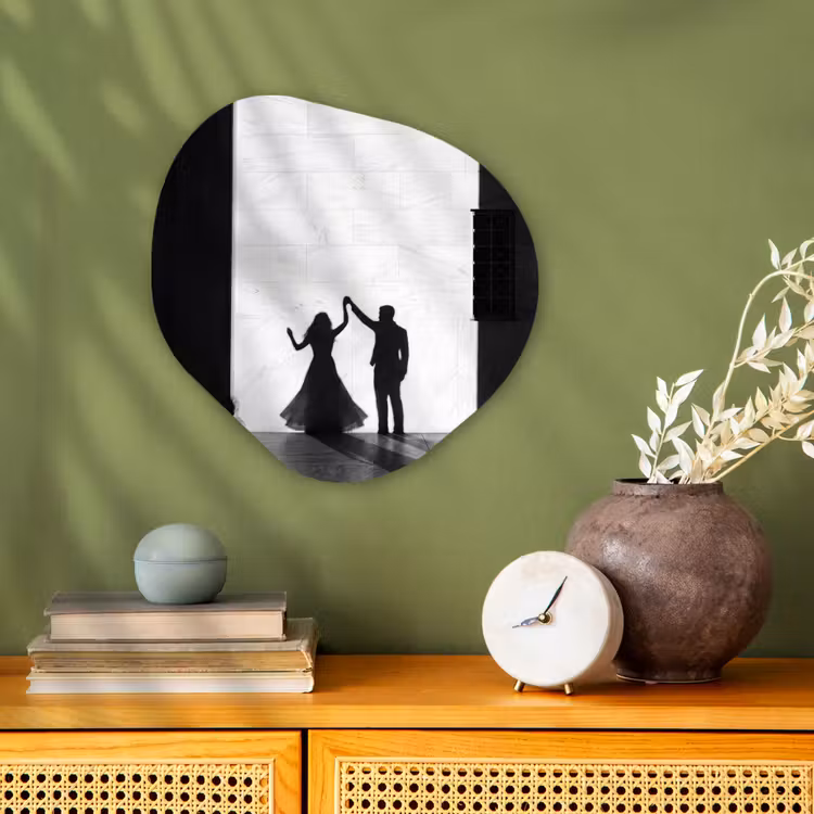 Organisch schilderij - Forex - Mensen - Schaduw - Dans - Zwart-wit - Liefde — 2