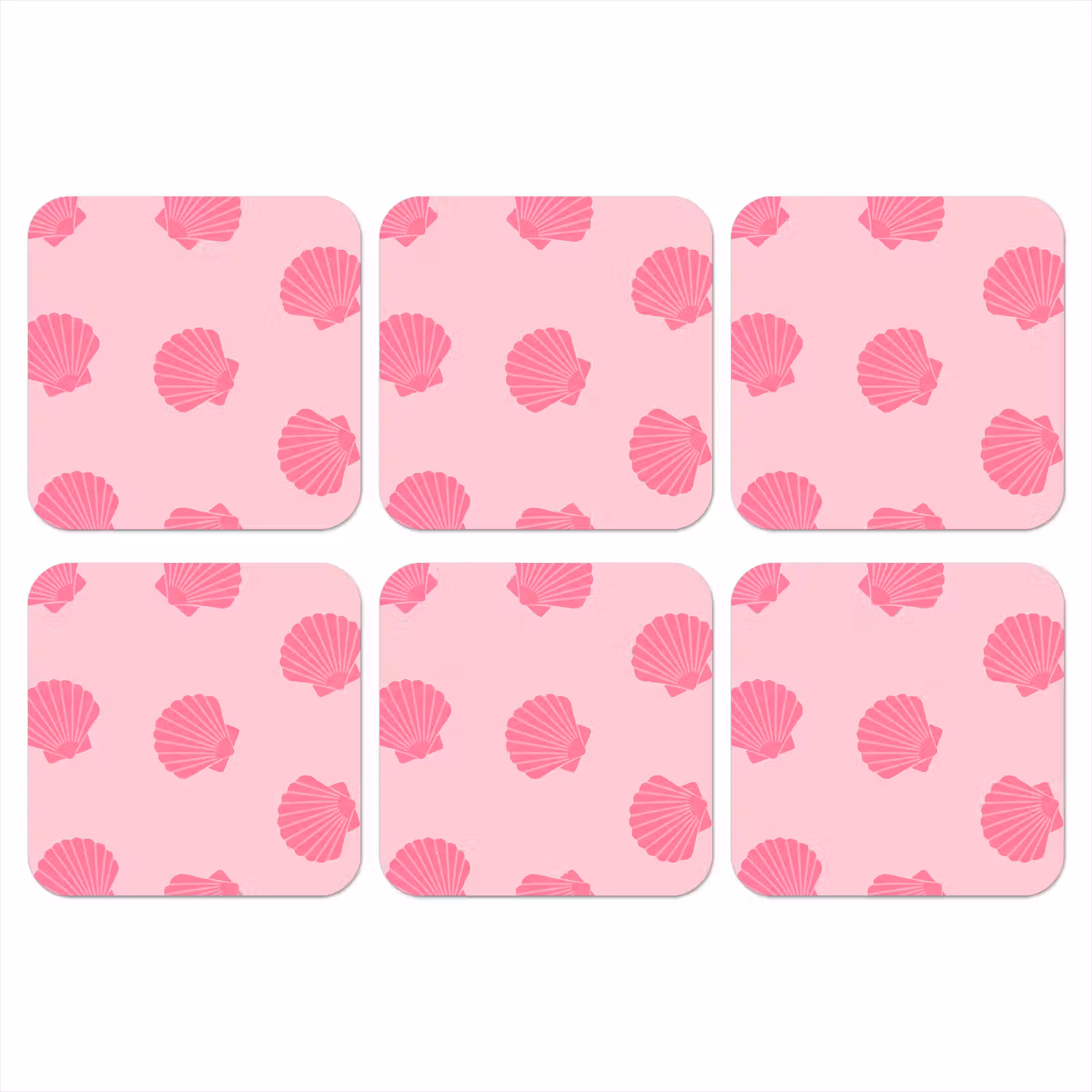 Onderzetter - Schelp - Patroon - Zee - Modern - Roze — 1