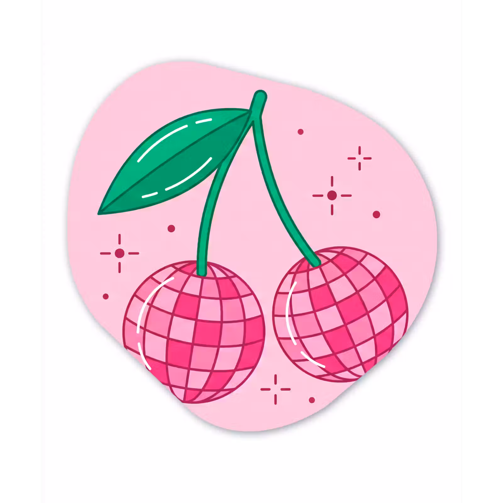 Organisch schilderij - Forex - Decoratie - Disco-bal - Feest - Roze — 1