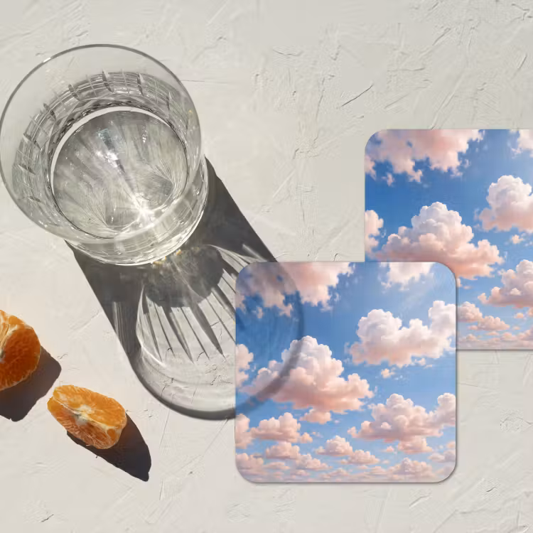 Onderzetter - Wolken - Hemel - Natuur - Licht - Blauw — 3