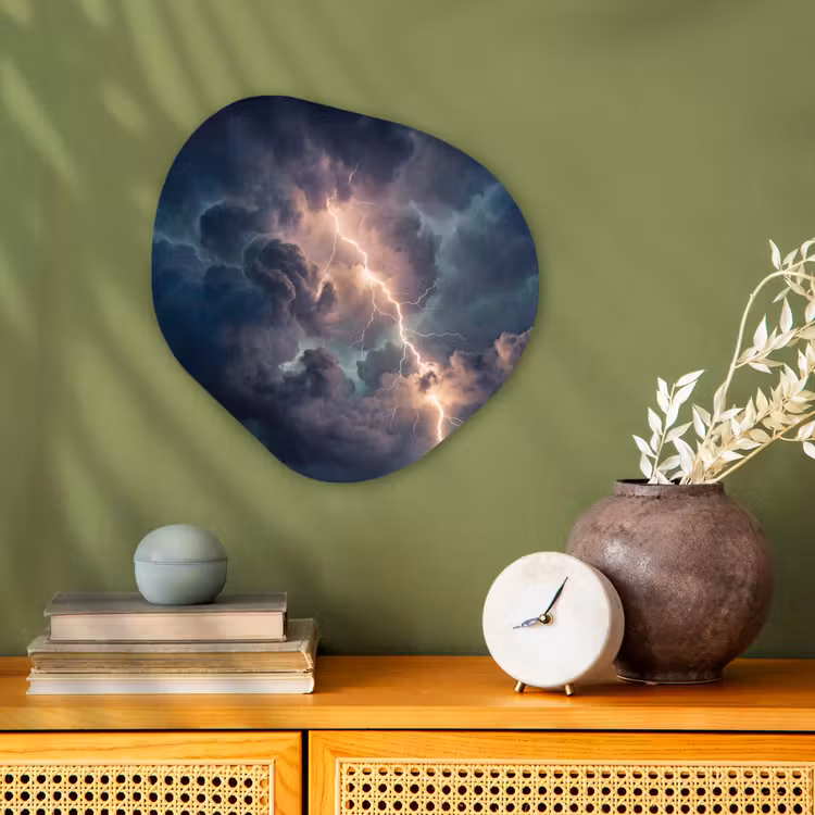 Organisch schilderij - Forex - Bliksem - Storm - Natuur - Donker — 2