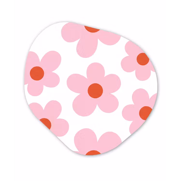 Organisch schilderij - Forex - Bloemen - Patroon - Modern - Roze - Wit — 1