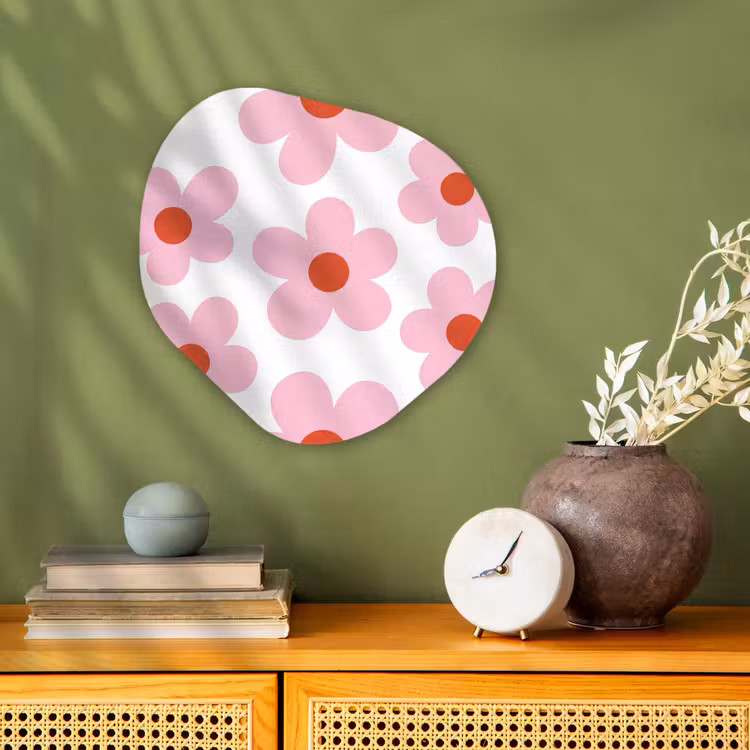 Organisch schilderij - Forex - Bloemen - Patroon - Modern - Roze - Wit — 2