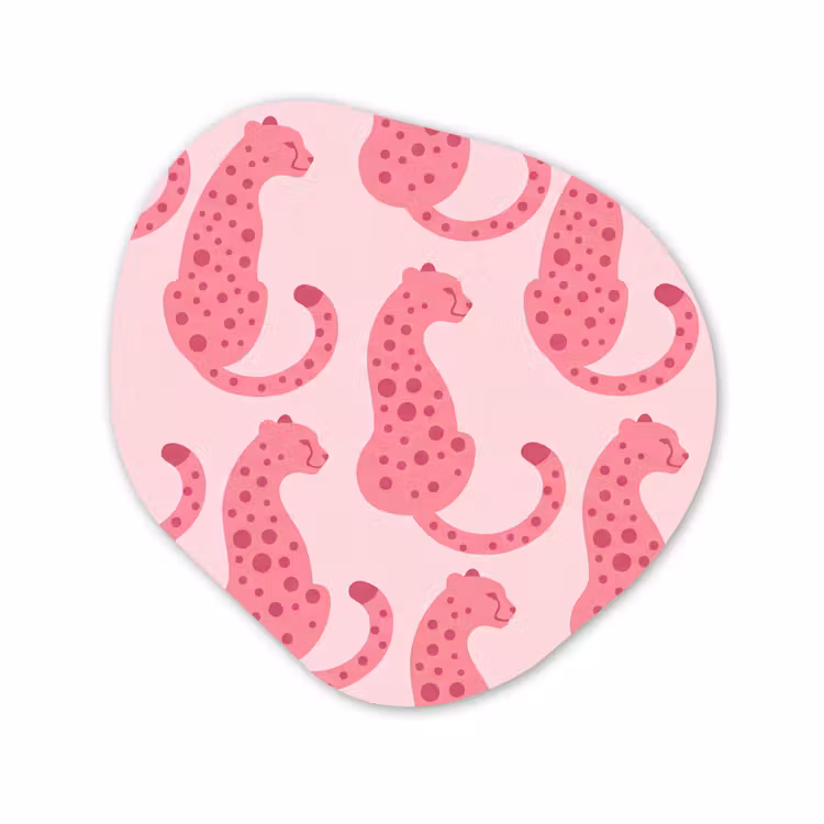 Organisch schilderij - Forex - Kat - Gevlekt - Dieren - Patroon - Roze — 1