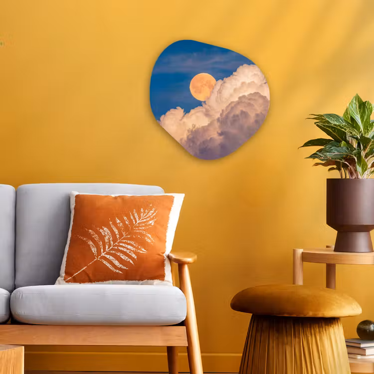 Organisch schilderij - Forex - Maan - Wolken - Natuur - Oranje — 3