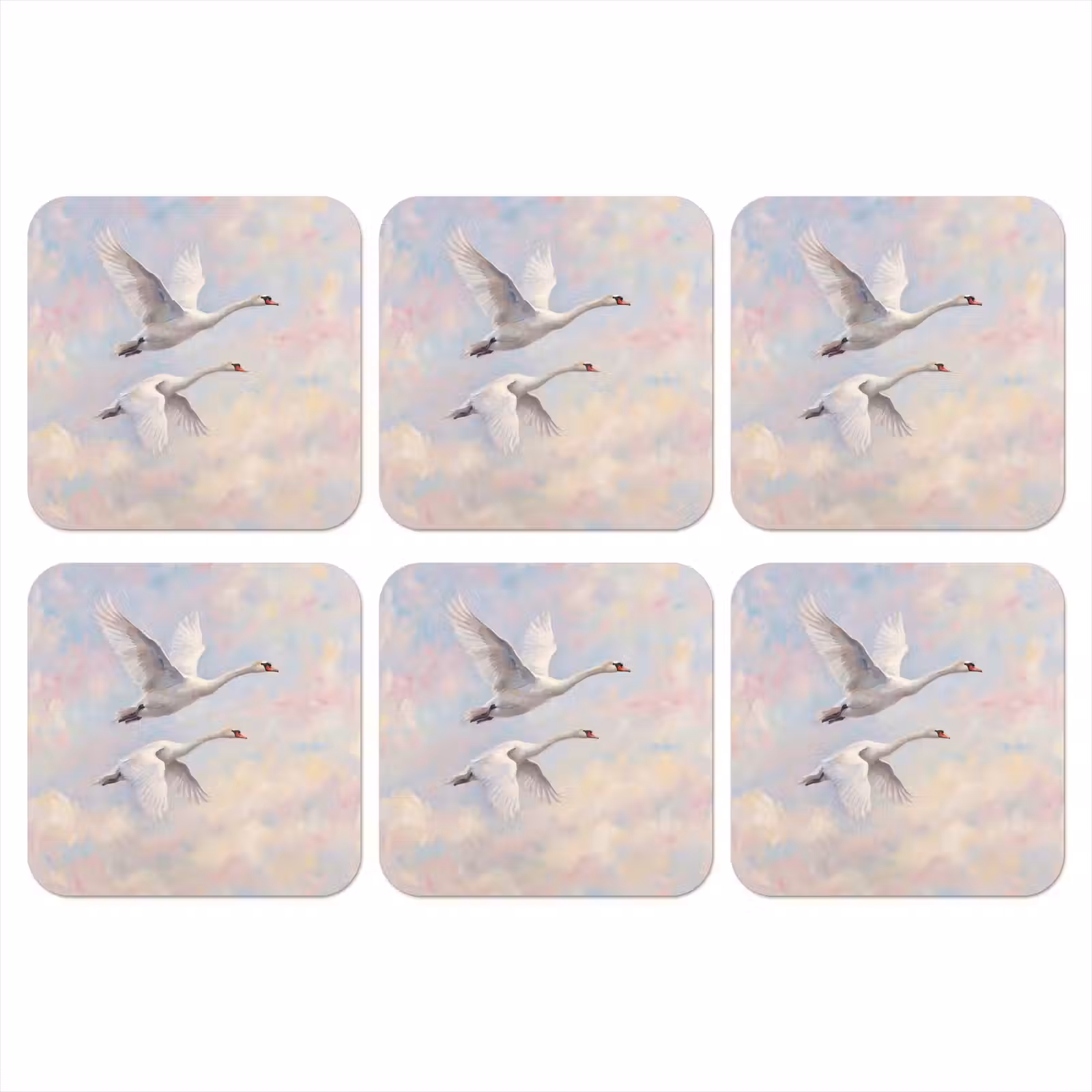 Onderzetter - Vogel - Vliegend - Lucht - Modern - Pastel — 1