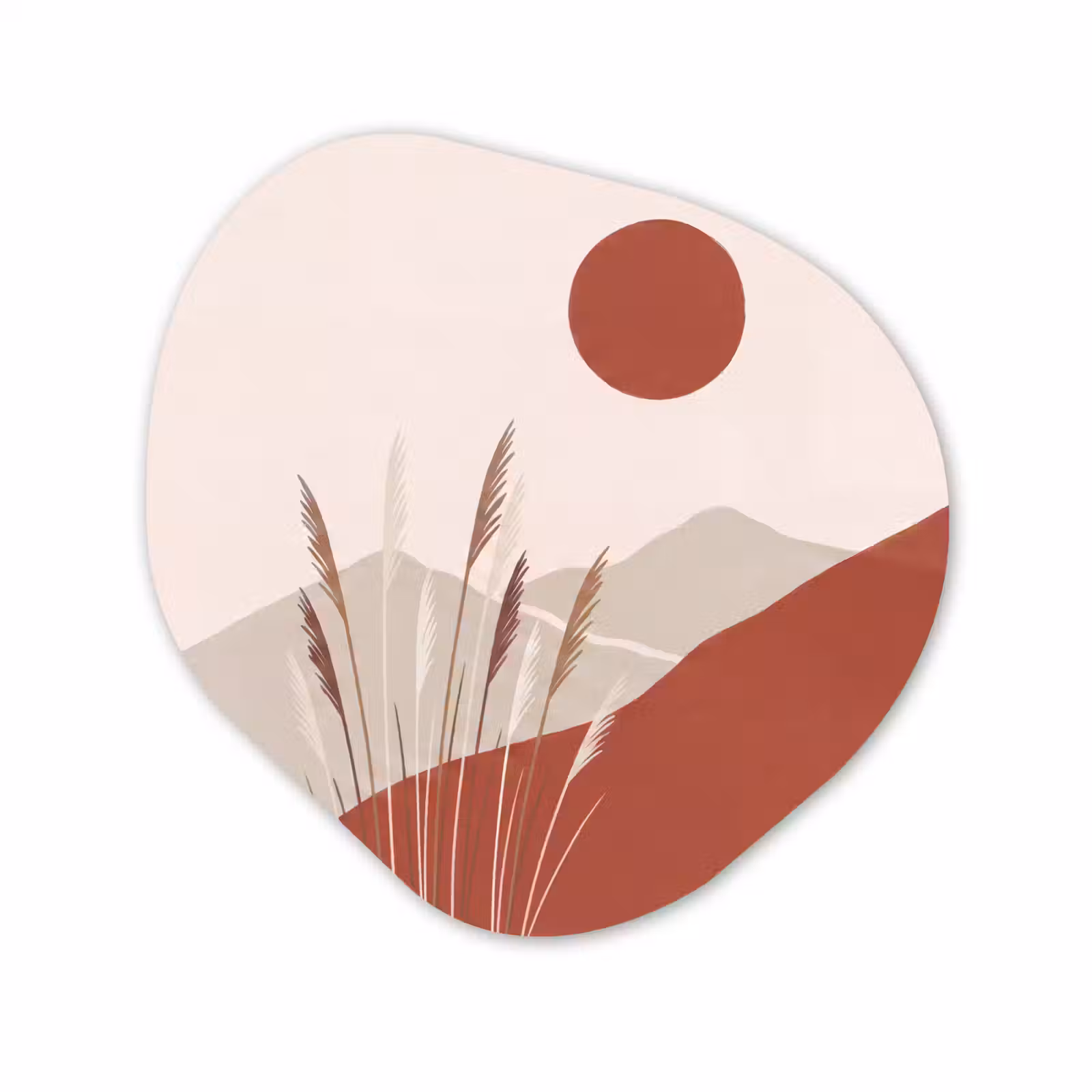 Organisch schilderij - Forex - Gras - Landschap - Natuur - Abstract - Beige — 1