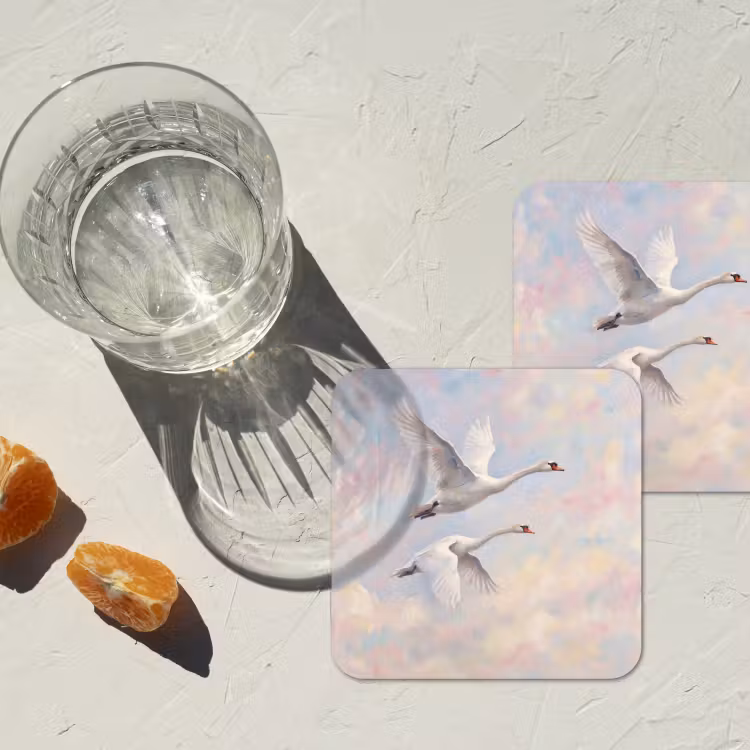 Onderzetter - Vogel - Vliegend - Lucht - Modern - Pastel — 3
