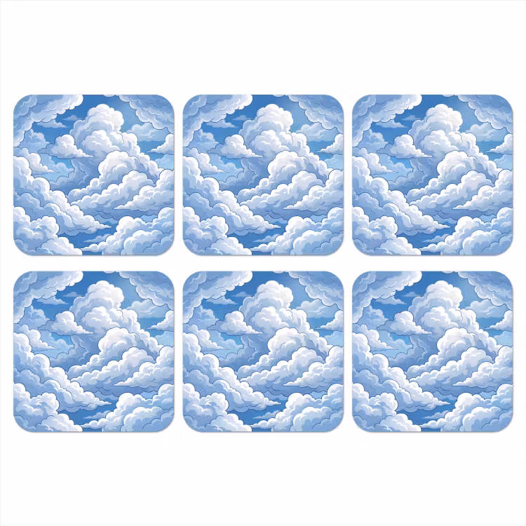 Onderzetter​ - Wolken - Hemel - Abstract - Wit — 1