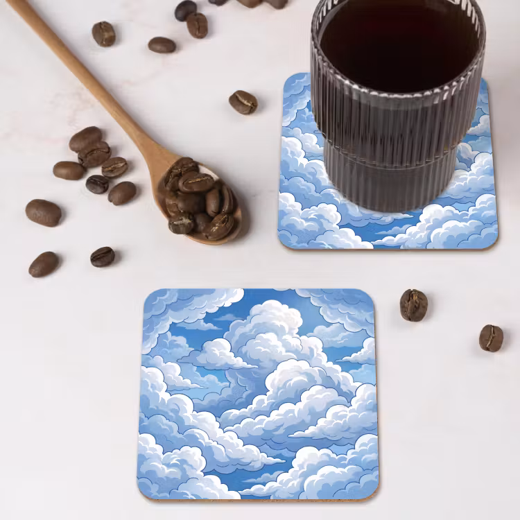 Onderzetter​ - Wolken - Hemel - Abstract - Wit — 4