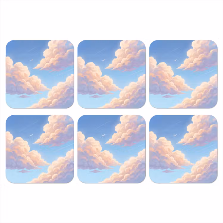 Onderzetter - Wolken - Lucht - Natuur - Blauw — 1