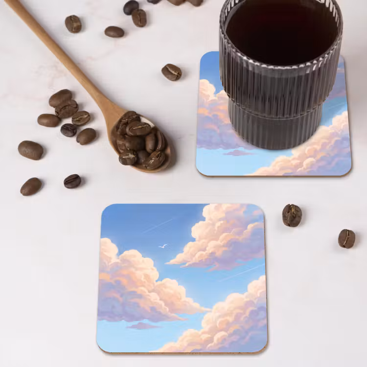 Onderzetter - Wolken - Lucht - Natuur - Blauw — 4