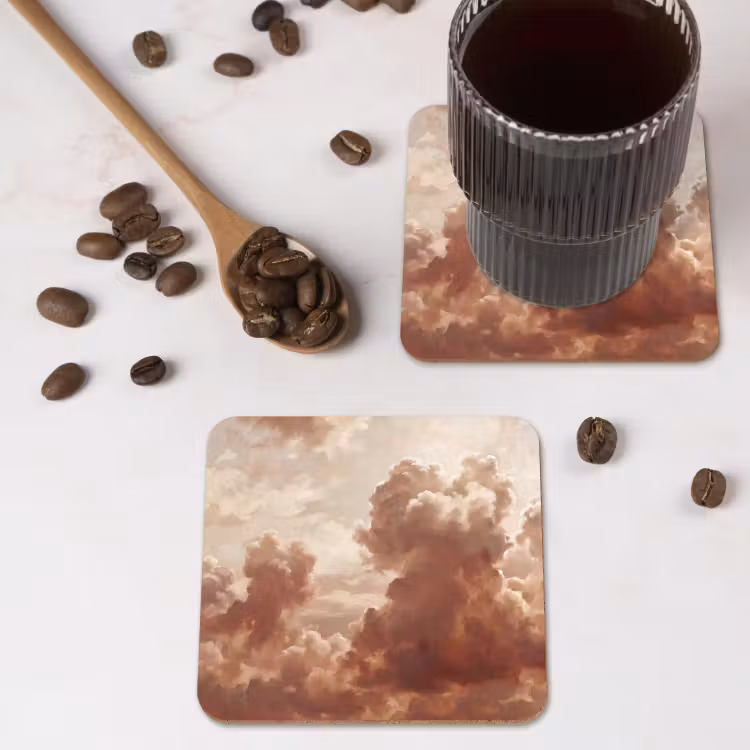 Onderzetter - Wolken - Lucht - Natuur - Modern - Bruin — 4