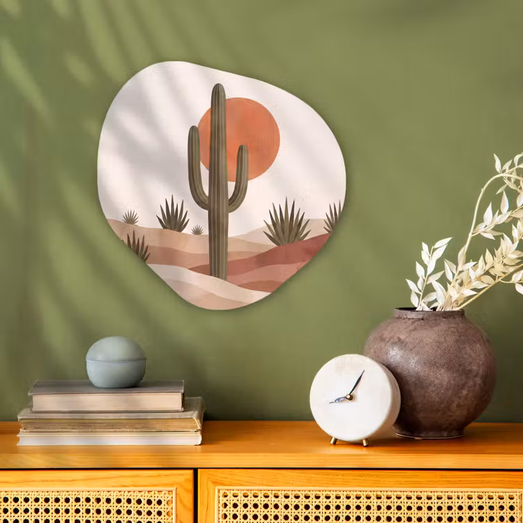 Organisch schilderij - Forex - Cactus - Duinen - Modern - Landschap - Groen — 2
