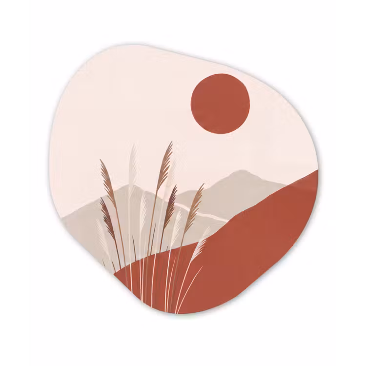 Organisch schilderij - Forex - Gras - Landschap - Natuur - Abstract - Beige — 1