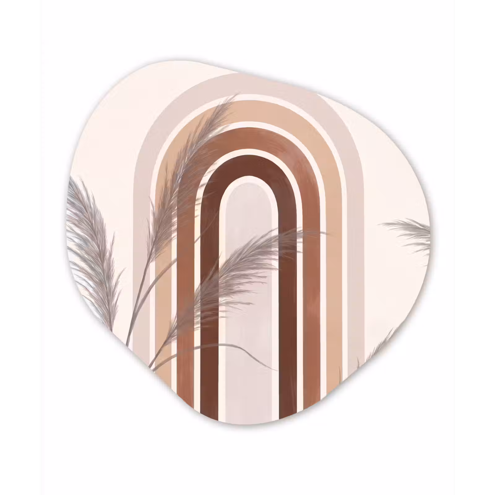 Organisch schilderij - Forex - Abstract - Bogen - Plant - Boho - Beige — 1