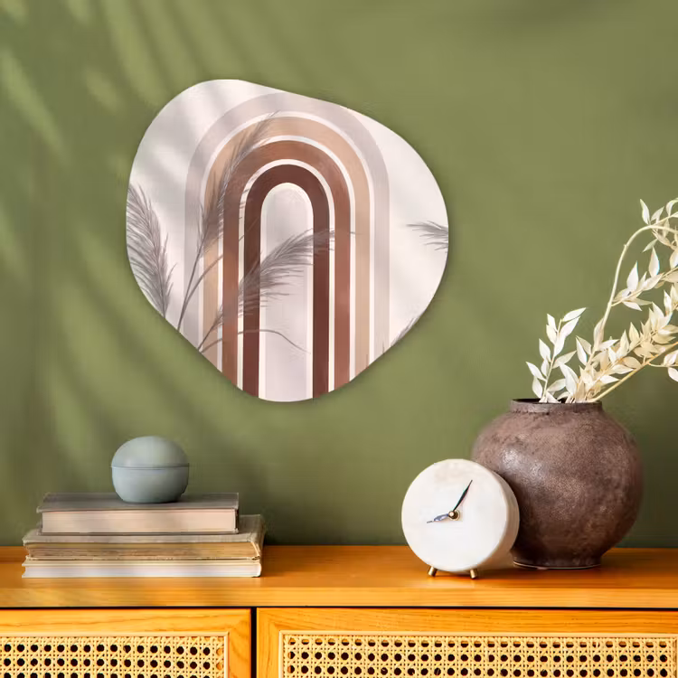Organisch schilderij - Forex - Abstract - Bogen - Plant - Boho - Beige — 2