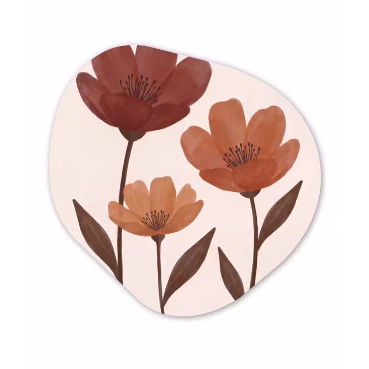 Organisch schilderij - Forex - Bloemen - Abstract - Modern - Bruin - Decoratief — 1