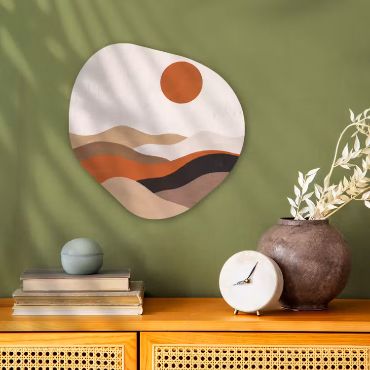 Organisch schilderij - Forex - Landschap - Heuvels - Zon - Abstract - Oranje — 2