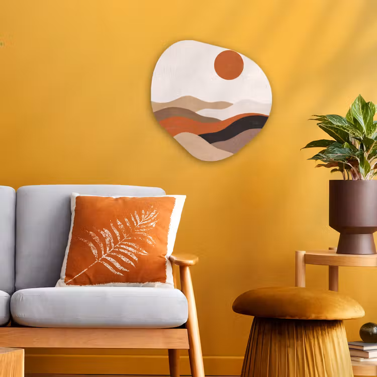 Organisch schilderij - Forex - Landschap - Heuvels - Zon - Abstract - Oranje — 3