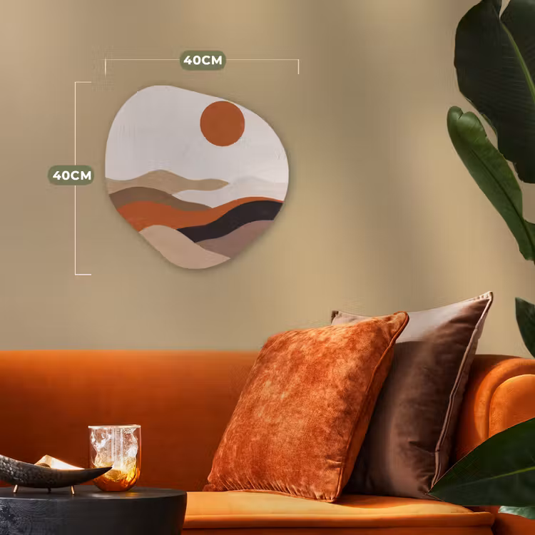 Organisch schilderij - Forex - Landschap - Heuvels - Zon - Abstract - Oranje — 4
