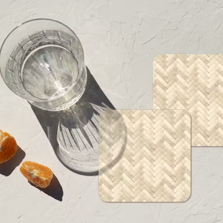 Onderzetter - Visgraat - Wandtegel - Licht Beige — 3