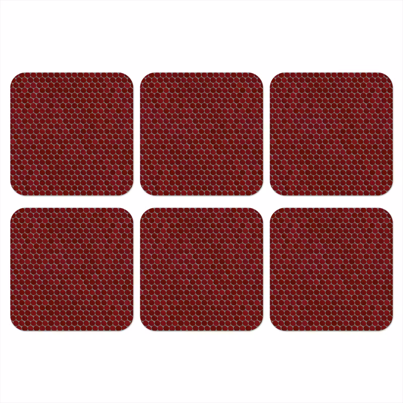 Onderzetter - Penny - Mozaïek - Rond - Rood — 1