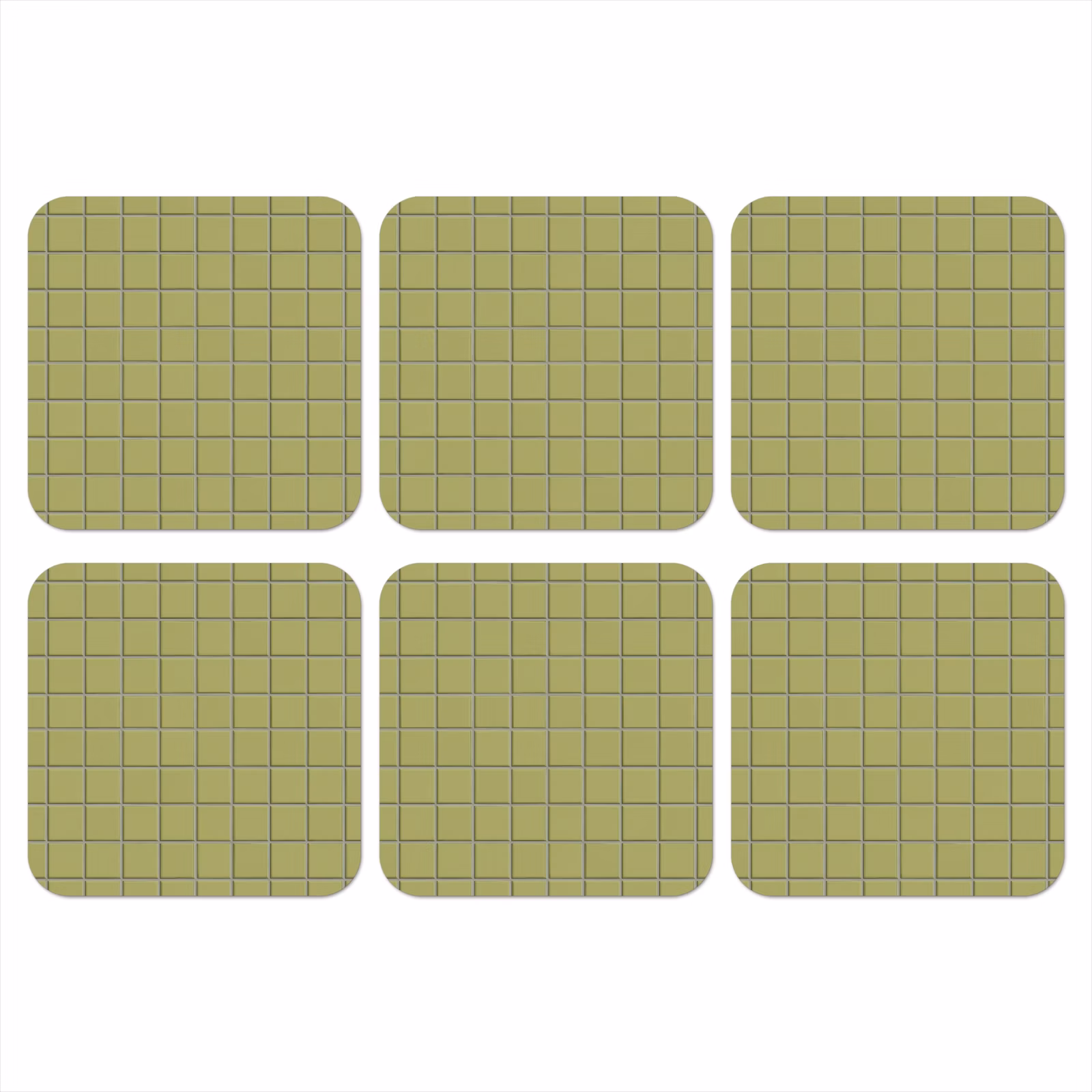 Onderzetter - Tegel - Patroon - Olijfgroen — 1