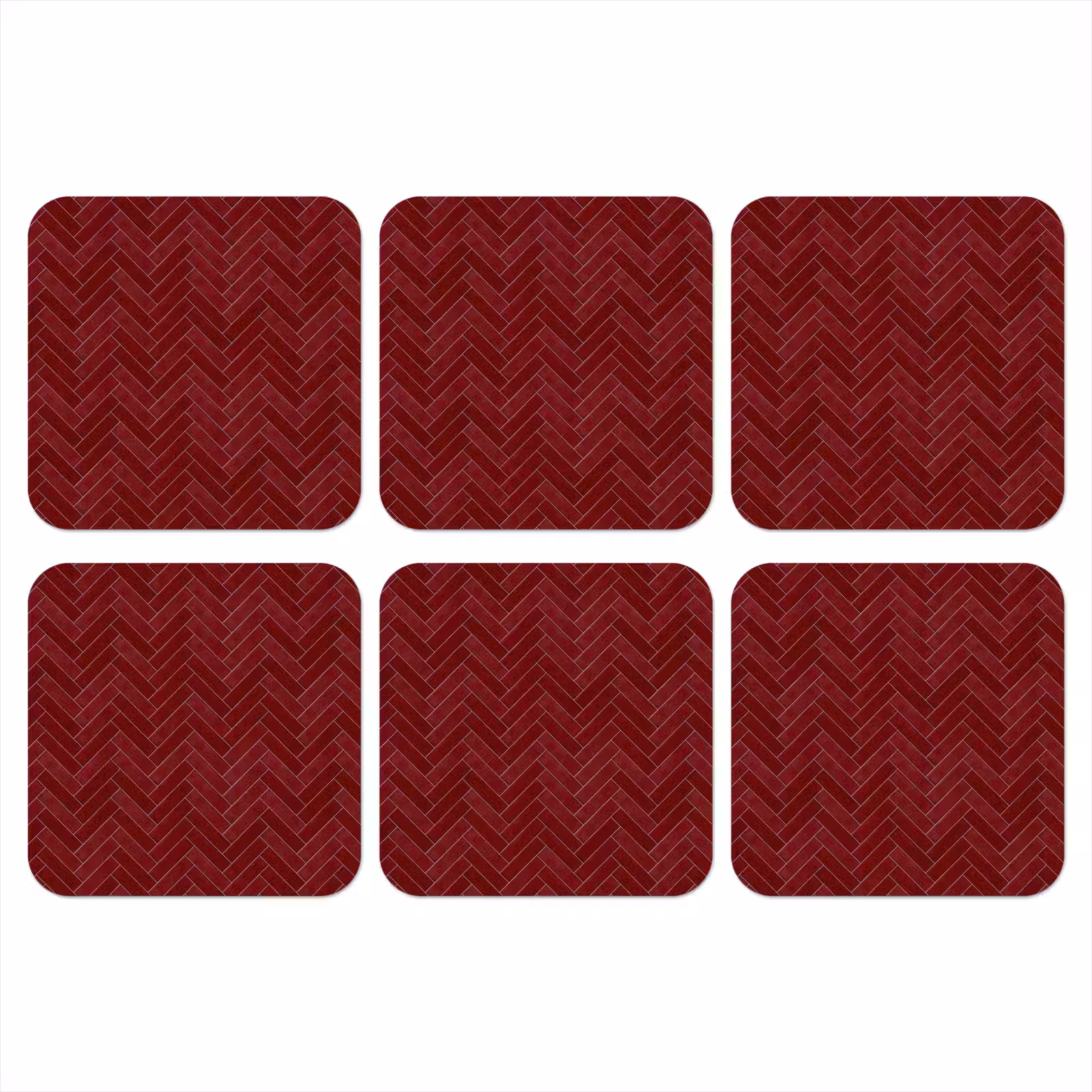 Onderzetter - Visgraat - Wandtegel - Bordeaux - Rood — 1