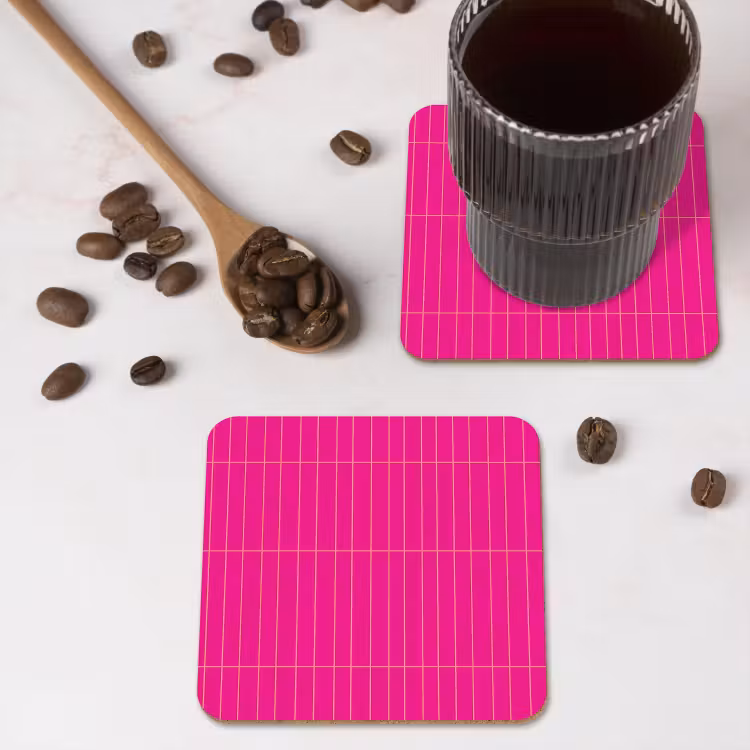 Onderzetter - Patroon - Tegel - Magenta - Roze — 4