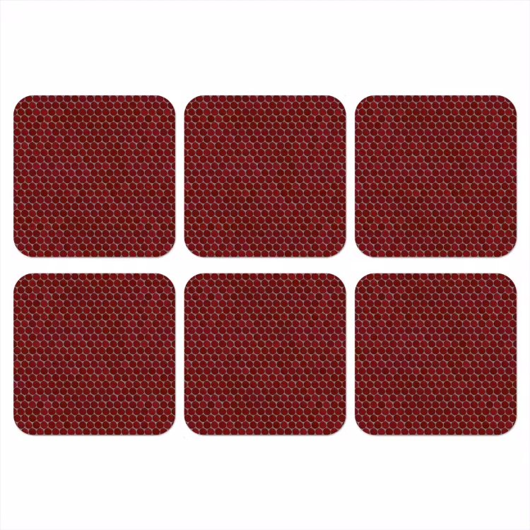Onderzetter - Penny - Mozaïek - Rond - Rood — 1