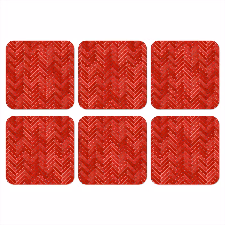Onderzetter​ - Visgraat - Tegel - Rood — 1