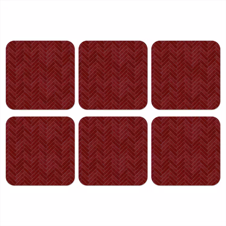 Onderzetter - Visgraat - Wandtegel - Bordeaux - Rood — 1