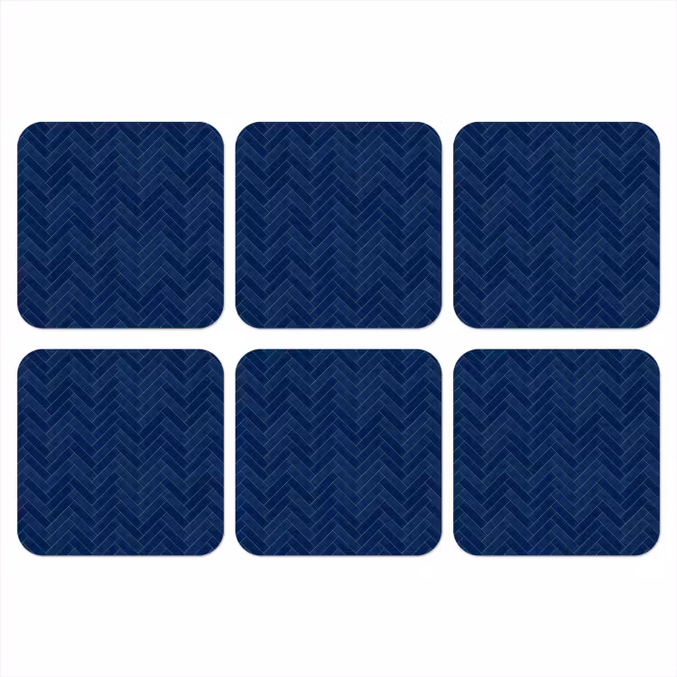 Onderzetter - Visgraat - Wandtegel - Donkerblauw - Navy Blue — 1