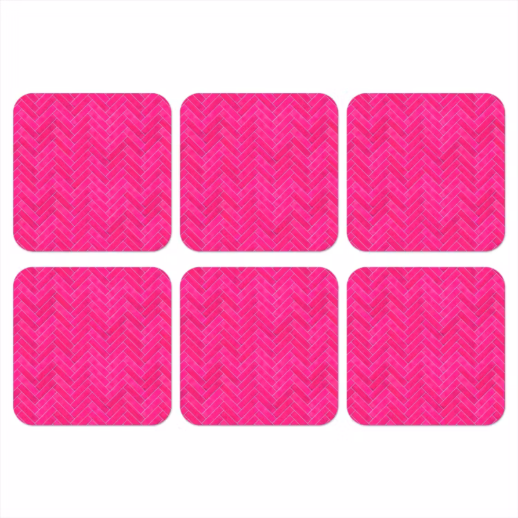Onderzetter - Visgraat - Wandtegel - Fuchsia - Roze — 1