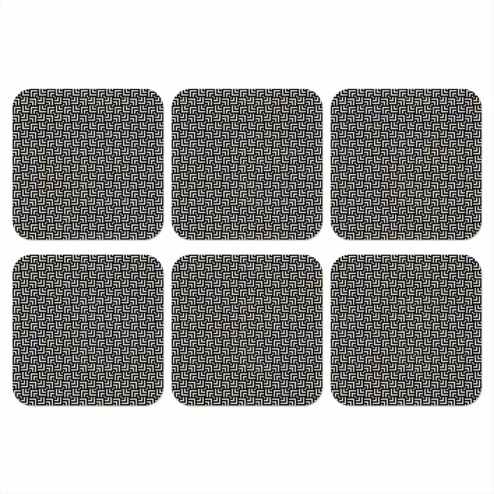 Onderzetter - Patroon - Marmer - Zwart — 1