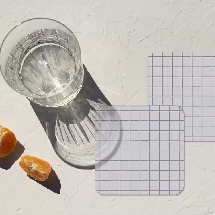Onderzetter - Patroon - Tegels - Licht - Grijs — 3