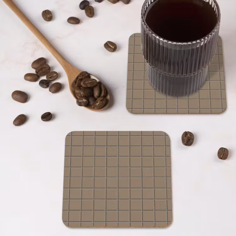 Onderzetter - Tegel - Patroon - Taupe — 4