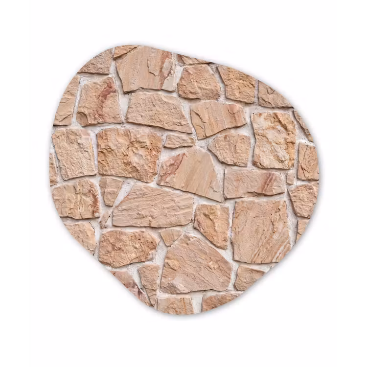 Organisch schilderij - Forex - Muur - Steen - Patroon - Rustiek - Beige — 1
