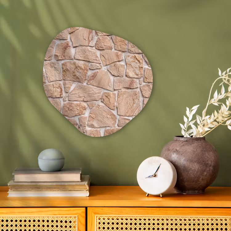 Organisch schilderij - Forex - Muur - Steen - Patroon - Rustiek - Beige — 2