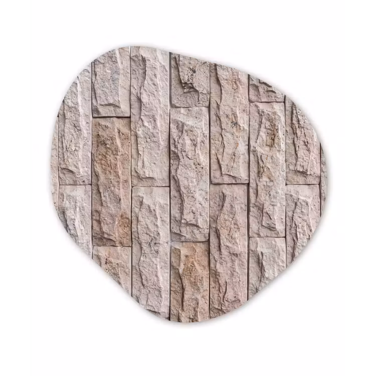 Organisch schilderij - Forex - Muur - Steen - Ruw - Beige - Textuur — 1