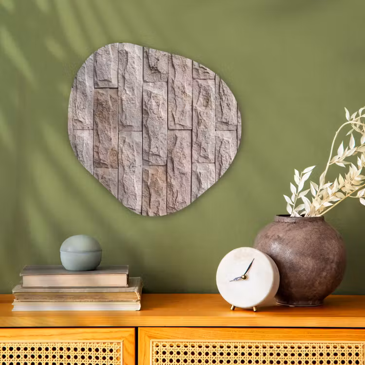 Organisch schilderij - Forex - Muur - Steen - Ruw - Beige - Textuur — 2