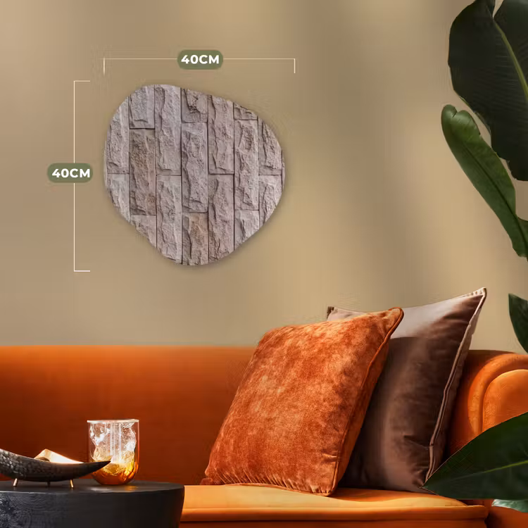 Organisch schilderij - Forex - Muur - Steen - Ruw - Beige - Textuur — 4