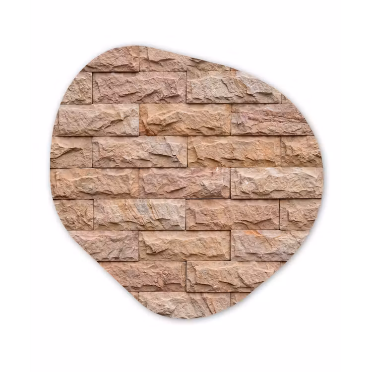 Organisch schilderij - Forex - Muur - Steen - Ruw - Textuur - Beige — 1