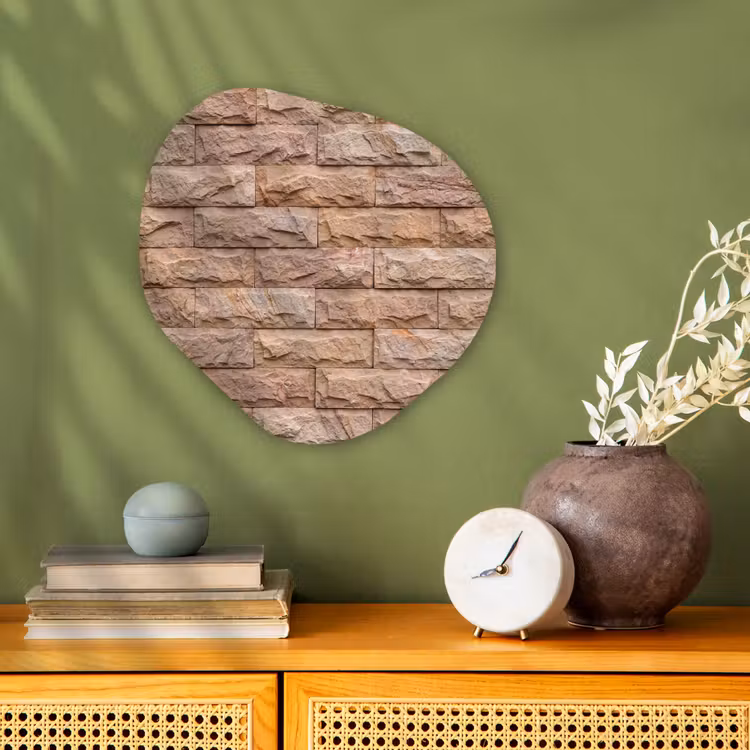 Organisch schilderij - Forex - Muur - Steen - Ruw - Textuur - Beige — 2
