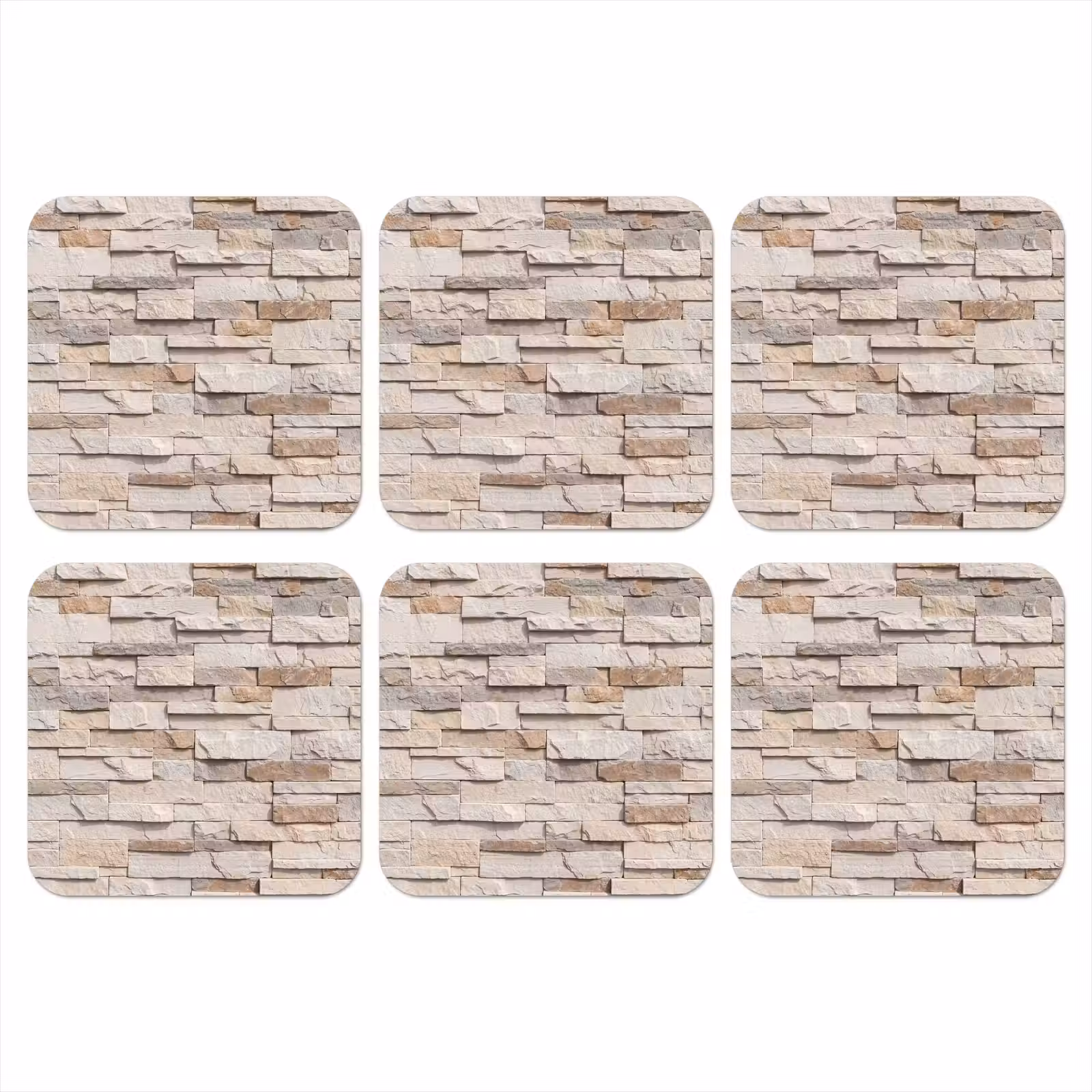 Onderzetter - Steen - Muur - Textuur - Rustiek - Beige — 1