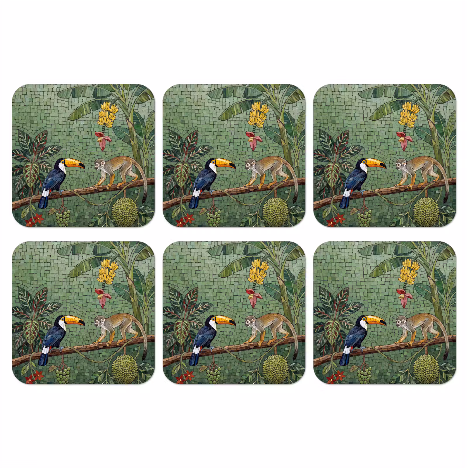 Onderzetter - Vogel - Dier - Jungle - Mozaïek - Natuur — 1